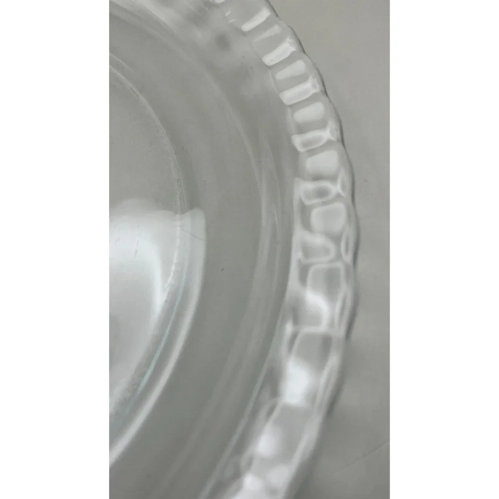 Vtg Clear Glass Thumbprint‎ Edge Salad Luncheon Plate 8.25